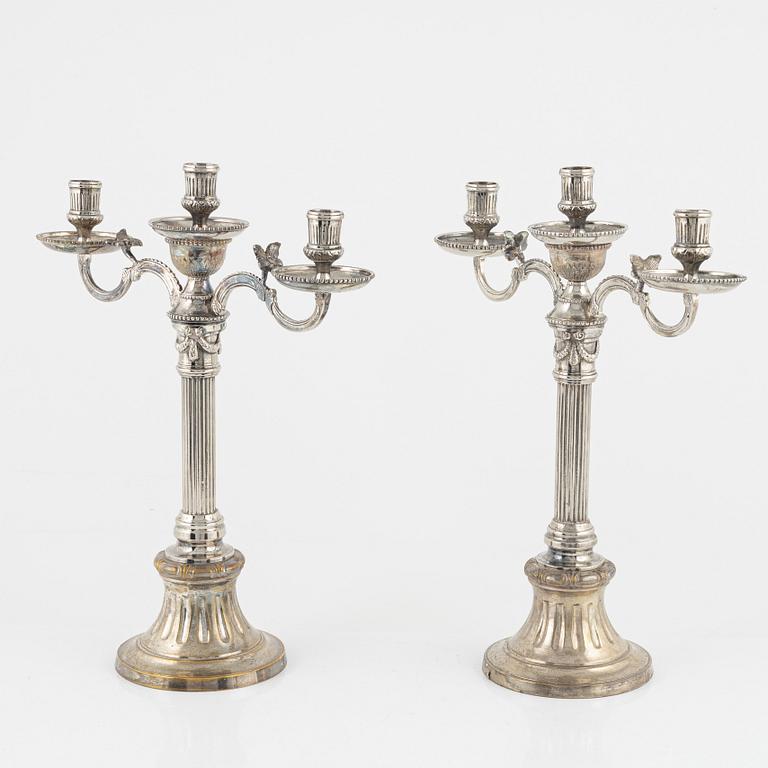 A pair of silverplated candelabra, "Väsby" of the IKEA 18th Century series, late 20th century.