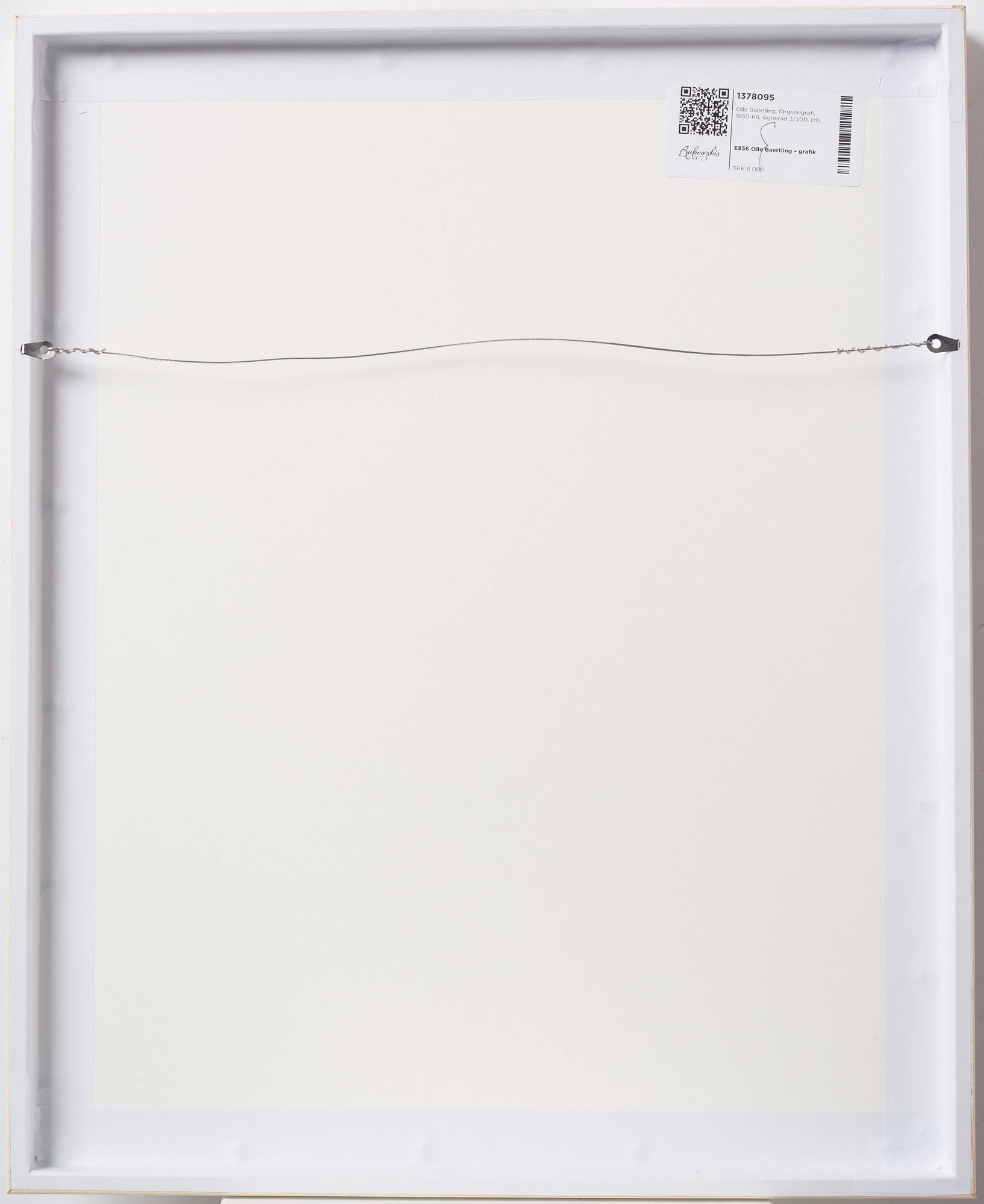 Olle Baertling, silkscreen in colours, 1950-68, signed 3/300.