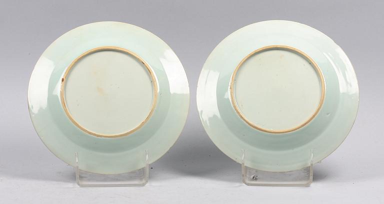 TALLRIKAR, 5 st, porslin, Qianlong, Kina, 1700-tal.