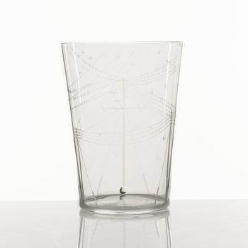 Edward Hald, an engraved glass vase, Orrefors 1953.