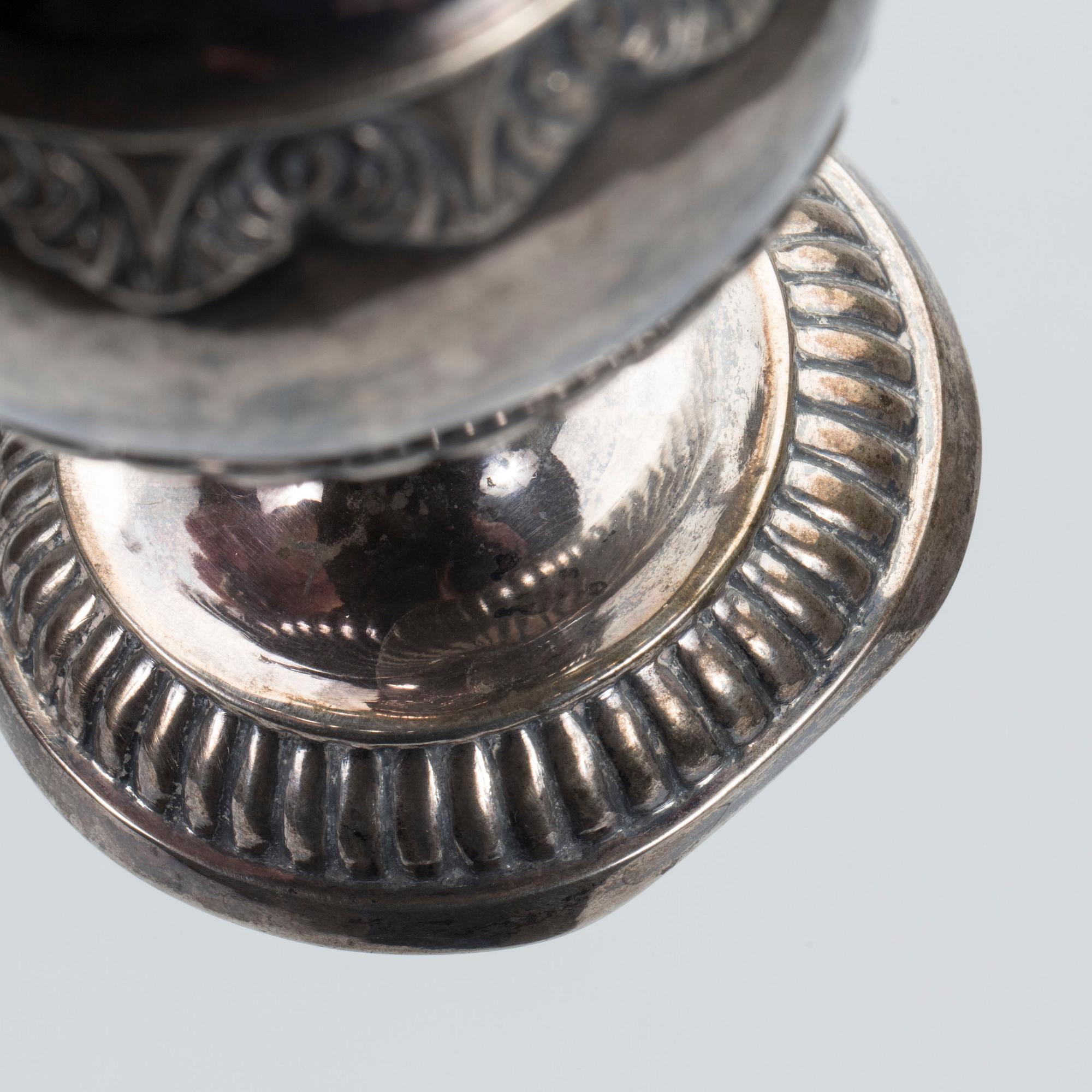 GRÄDDKANNA, silver, senempire, Olof Pehr Hallberg(1832-1862) Norrköping. 1837. Ca 140g.