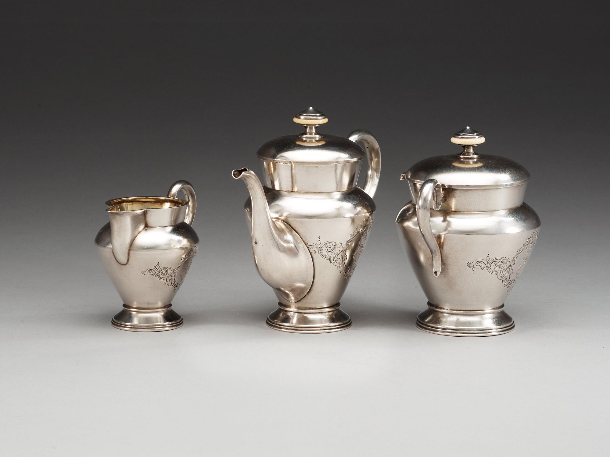 MOCKASERVIS, 3 delar, icke identifierad mästare, Moskva 1800-talets slut.