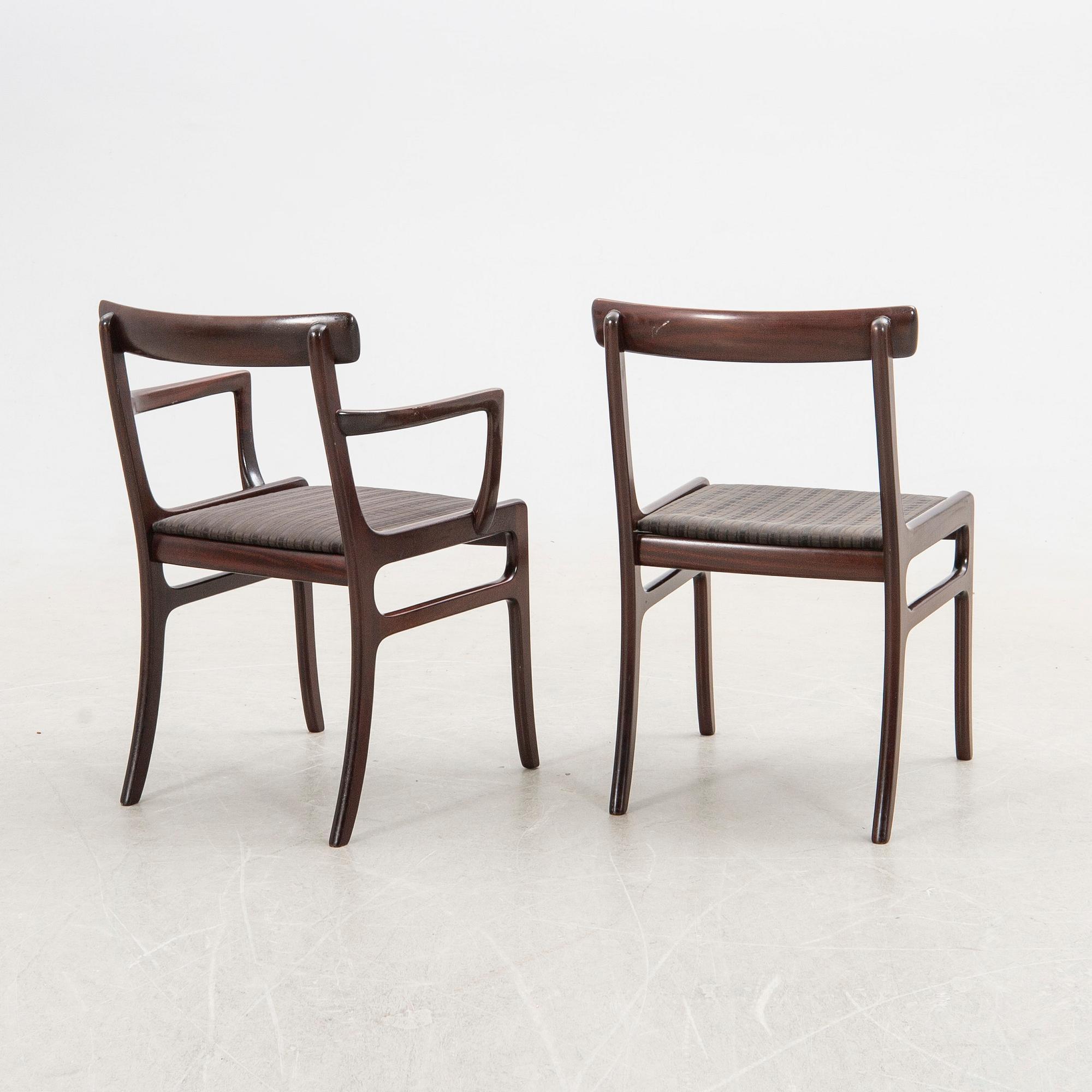 Ole Wanscher, chairs, 8 pcs, "Rungstedlund", Poul Jeppesen, Denmark, second half of the 20th century.