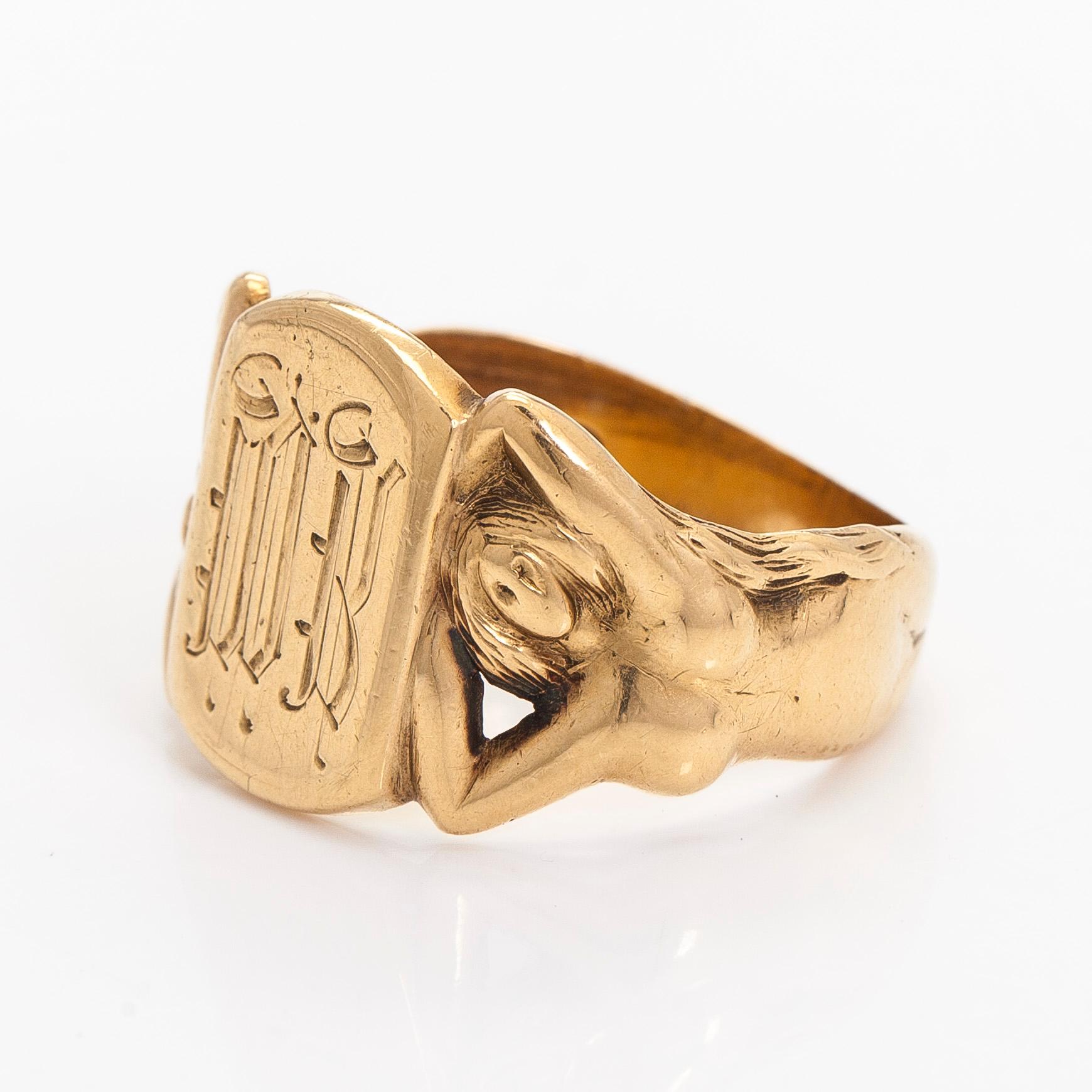 Sormus, 18K kultaa, Leo Gunnari, Rovaniemi 1908.
