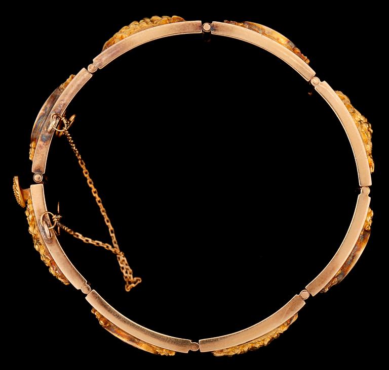 ARMBAND, 18k guld, sk "Four Seasons Bracelet", Kina, 1900-tal. Vikt ca53g.