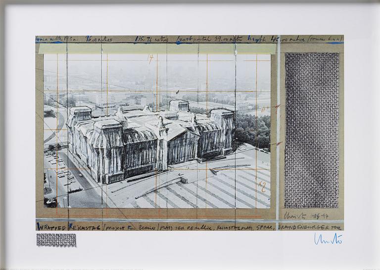 Christo & Jeanne-Claude, offset in colours with application. Signed.