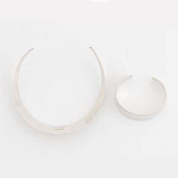 Sterling silver necklace and bangle, Alton.