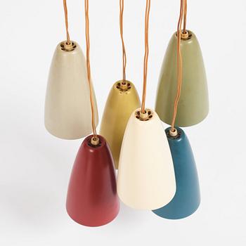 Hans Bergström, taklampa, modell "154/6", ateljé Lyktan, Åhus 1950-tal.