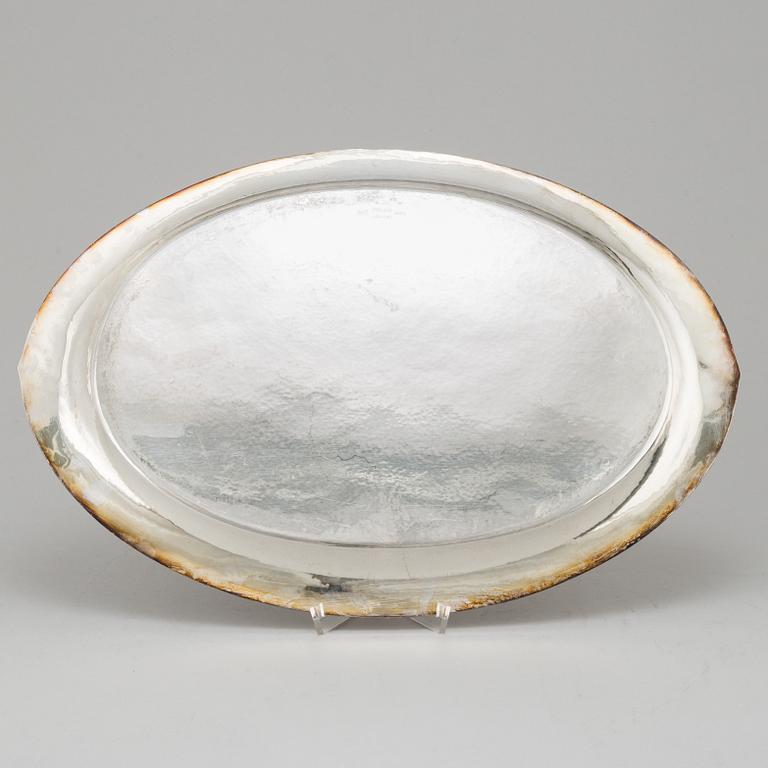 SVEND TOXVAERD, a sterling silver tray, Denmark.