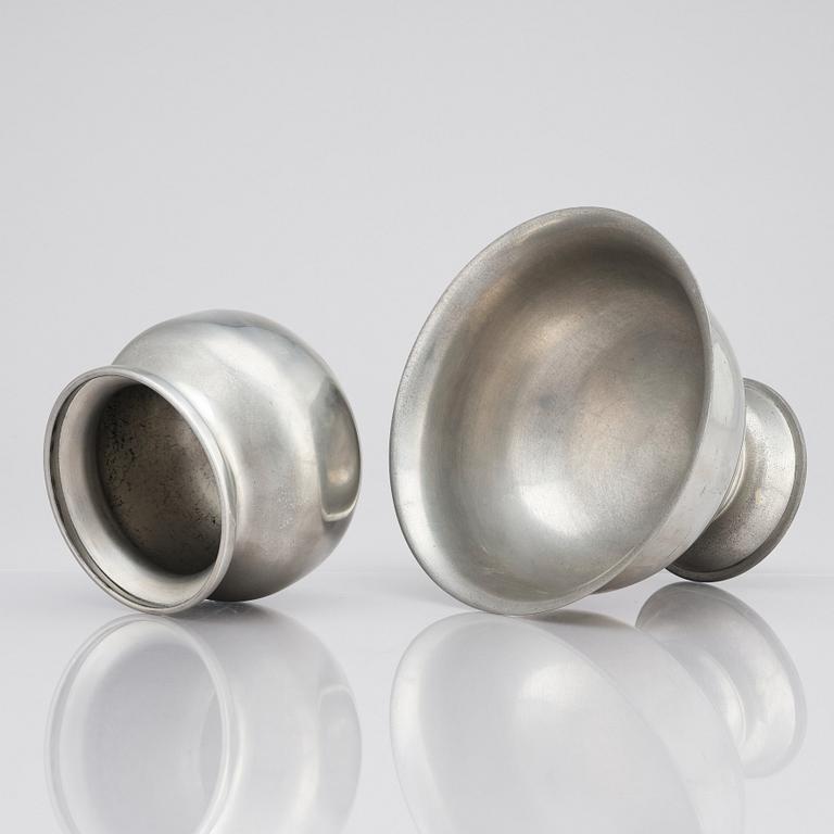 Firma Svenskt Tenn, Svenskt Tenn, a pewter footed bowl and jar (designed by Josef Frank), Stockholm 1928 and 1972.