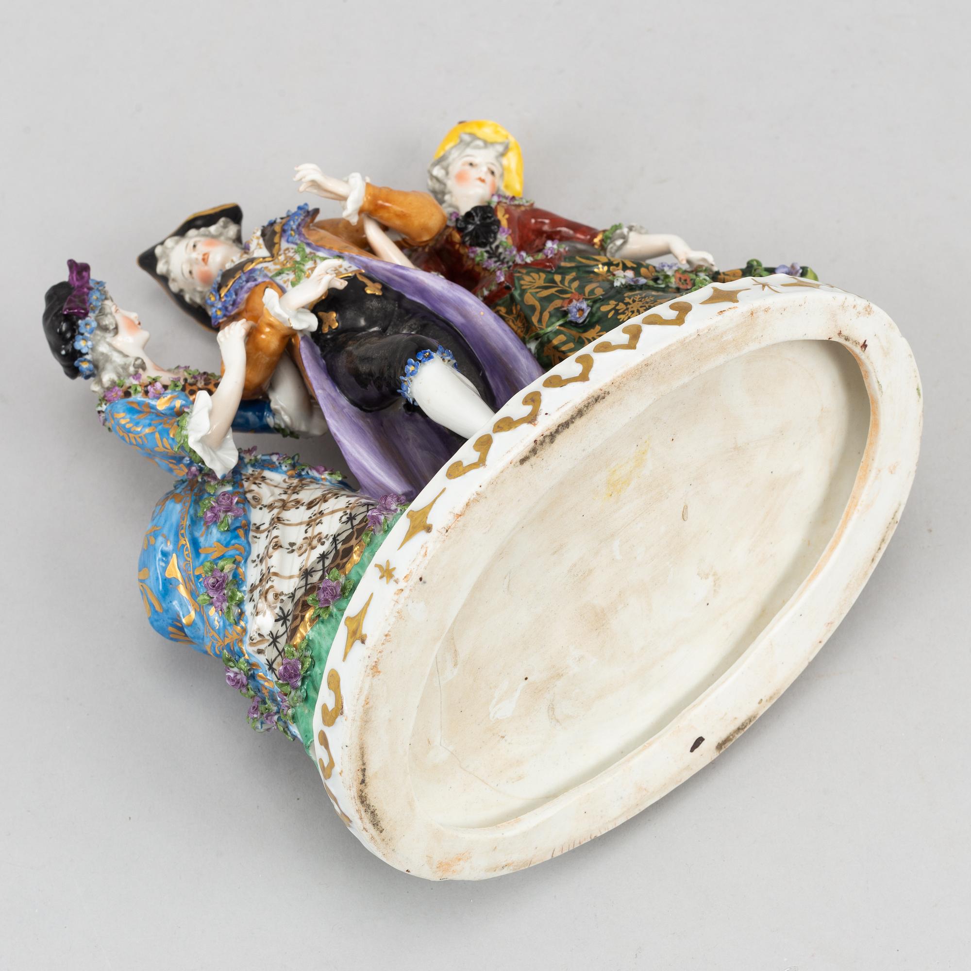 A rokoko style porcelain figurine group, Europe, early 20th century.