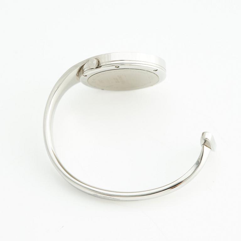 Vivianna Torun Bülow-Hübe, armbandsur, Georg Jensen, jubileumsutgåva, stål med briljantslipade diamanter, design nr 326, edition 027/100.