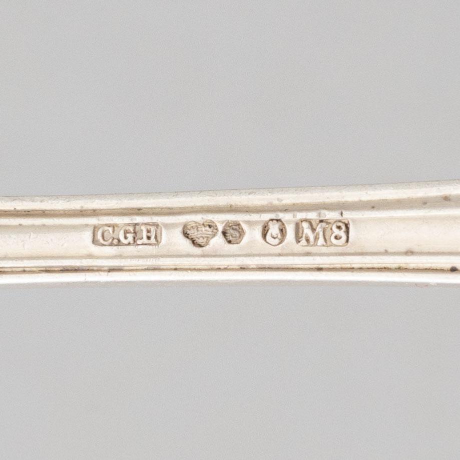 Bestickuppsättning, 122 delar, silver, modell "Olga",  CG Hallberg, Stockholm, 1935-38.