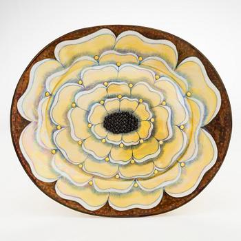 Birger Kaipiainen, jalallinen malja, "Florence", keramiikkaa, merkitty Birger Kaipiainen, Arabia Finland.