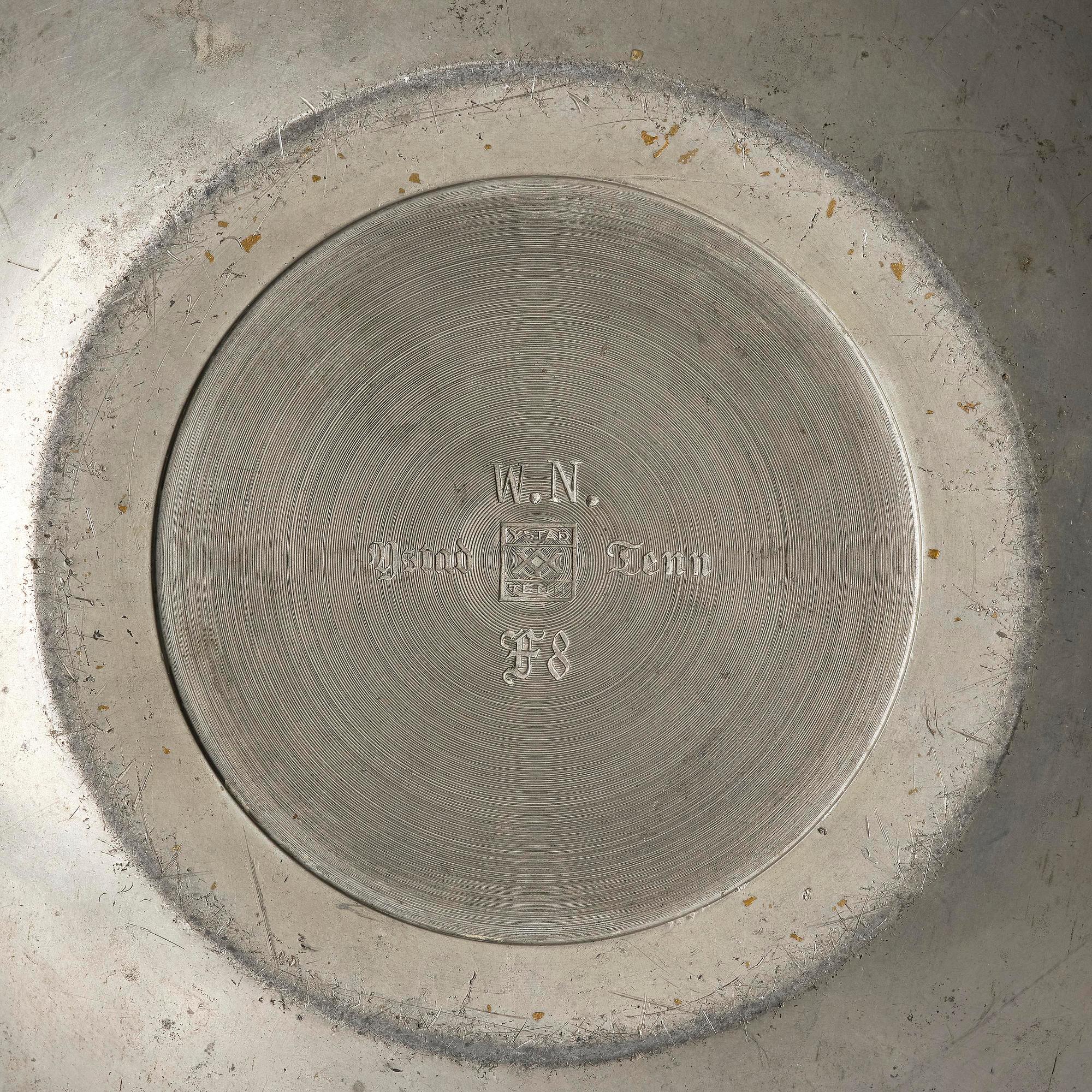 Wiwen Nilsson, a rare spherical modernist pewter vase, Ystad-Metall, Sweden, 1932.