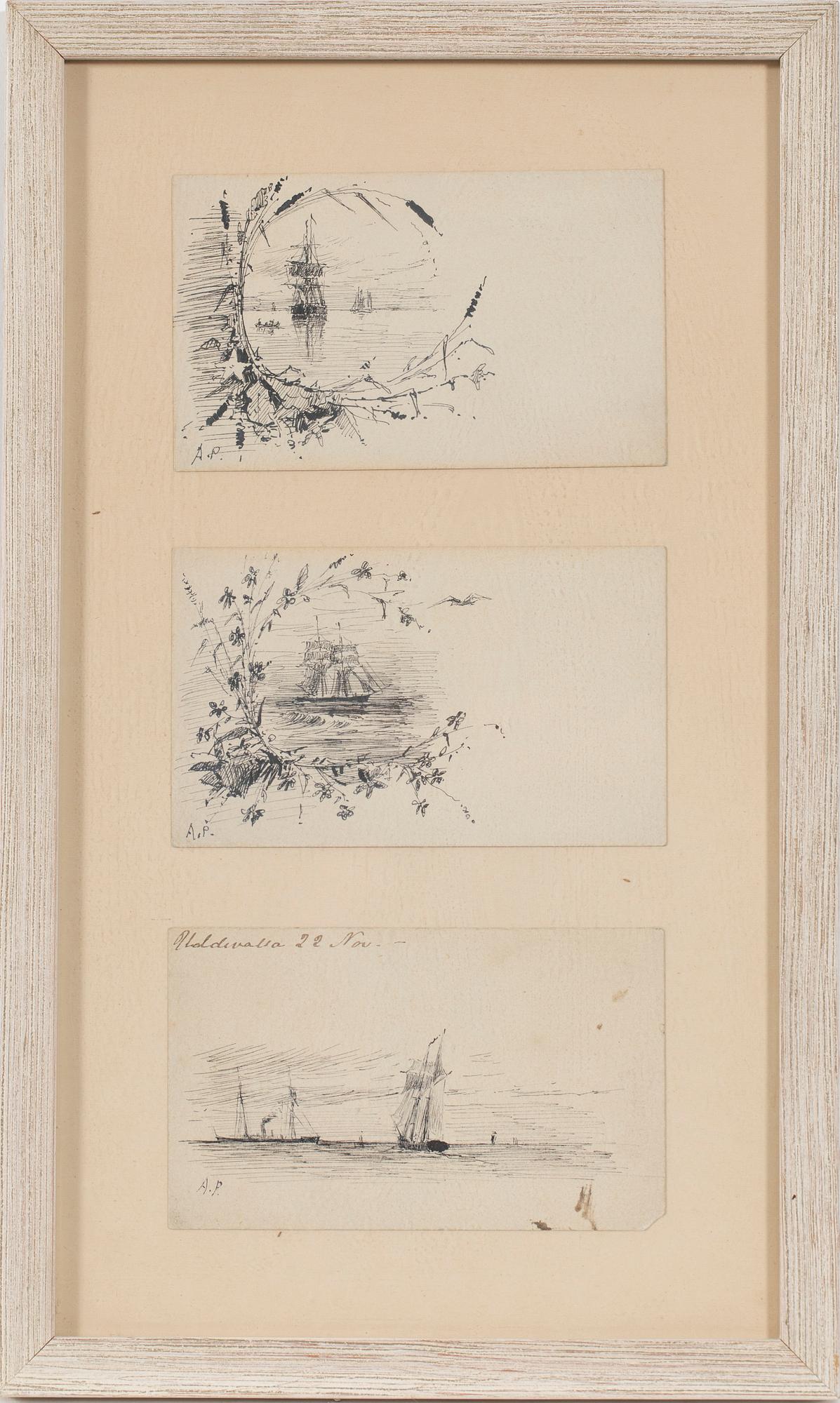 Anna Palm de Rosa, Drawings, 3 pieces.