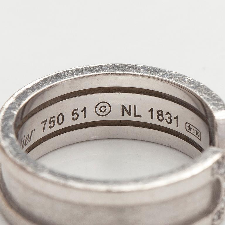 Cartier, Ring, “Double C”, 18K white gold and brilliant-cut diamonds.