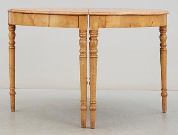 MÅNBORD, 2 delar, senempire, omkring 1800-talets mitt.