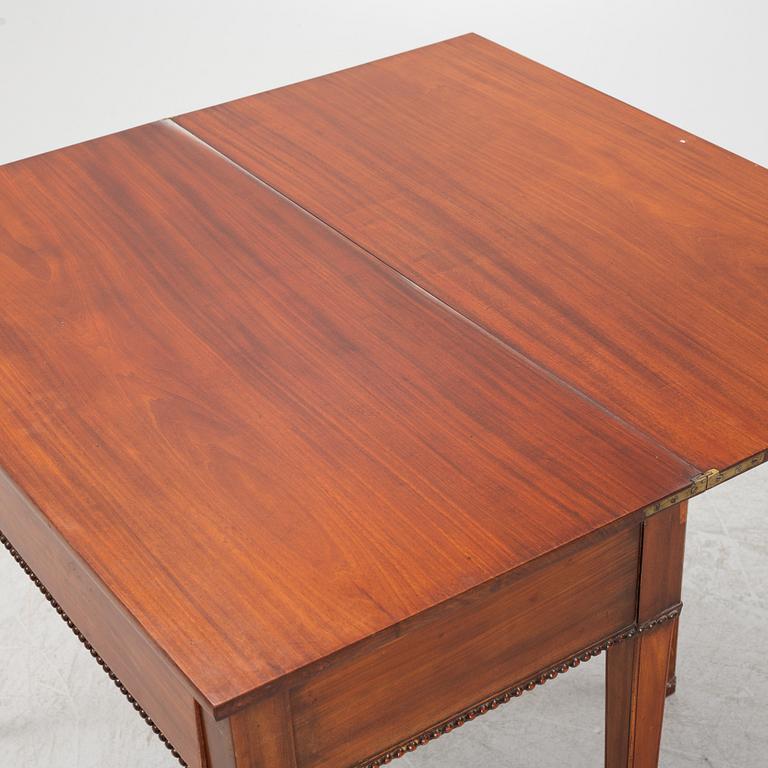 A late Gustavian mahogany card table.