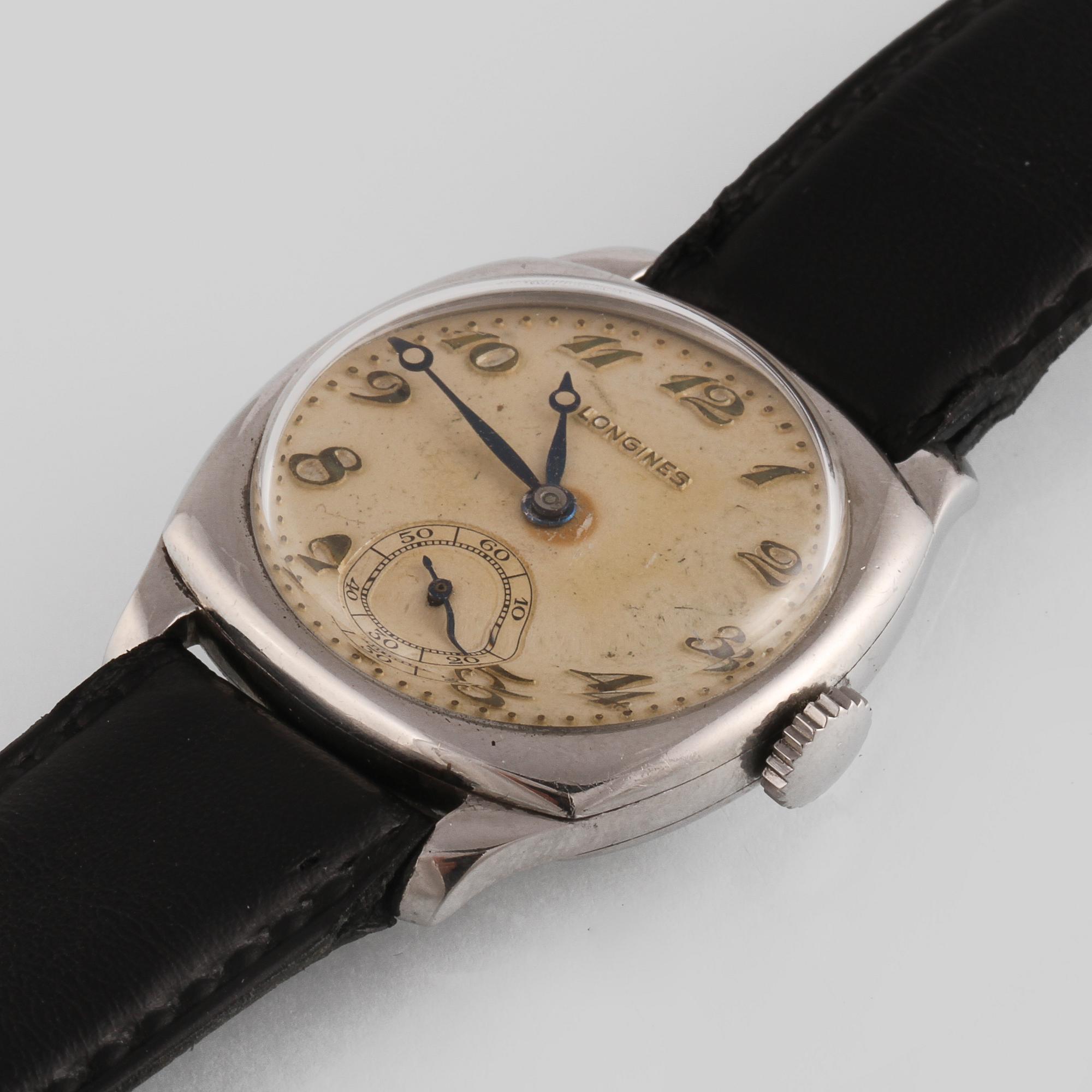 ARMBANDSUR, Longines, stål, omkring 1930-talet.