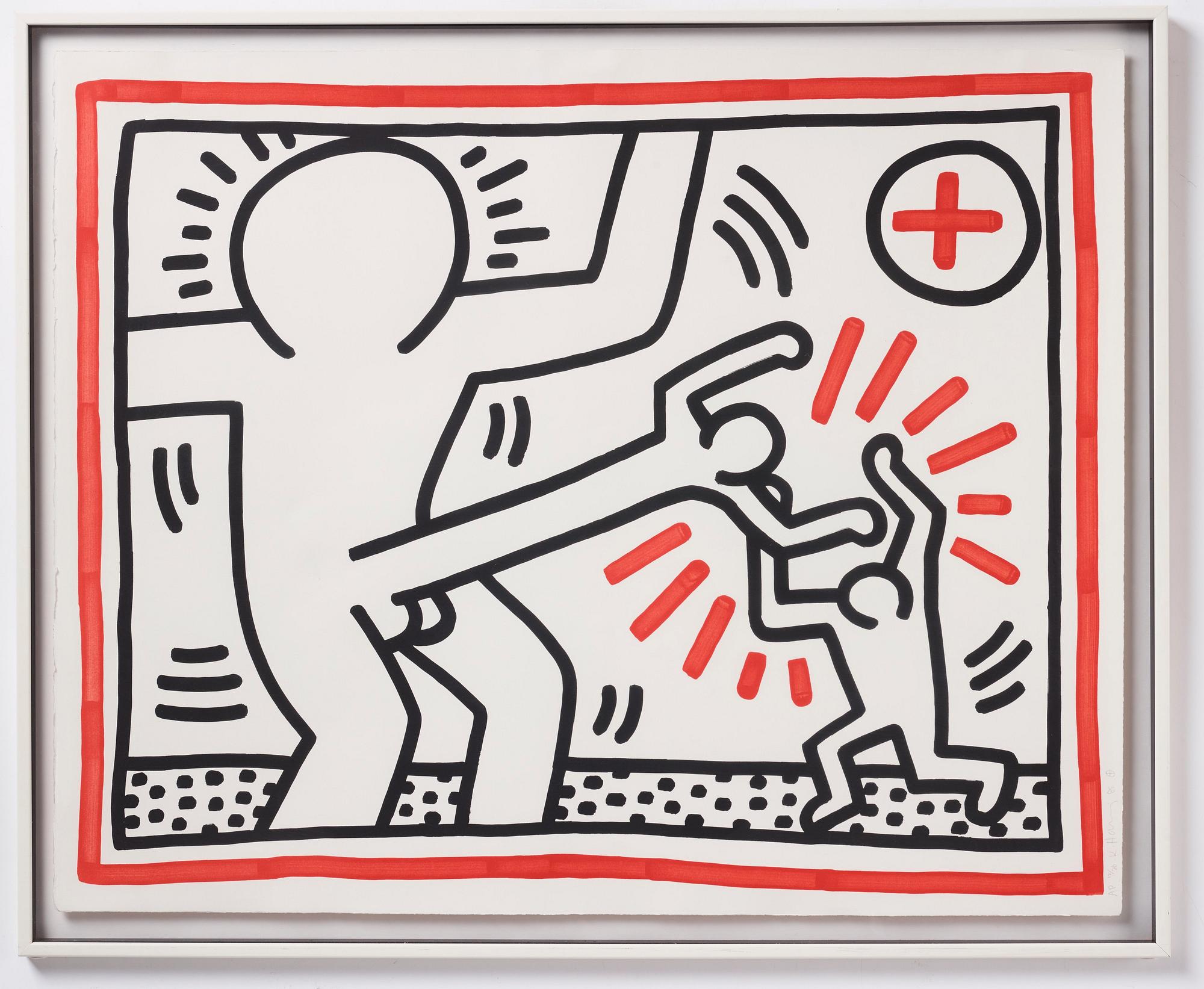 Keith Haring, "Three Lithographs: one plate".