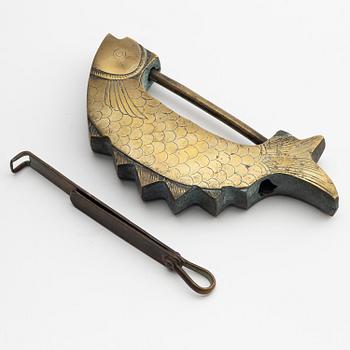 A Korean 'fish' lock (Ja Mool Tong), circa 1920.