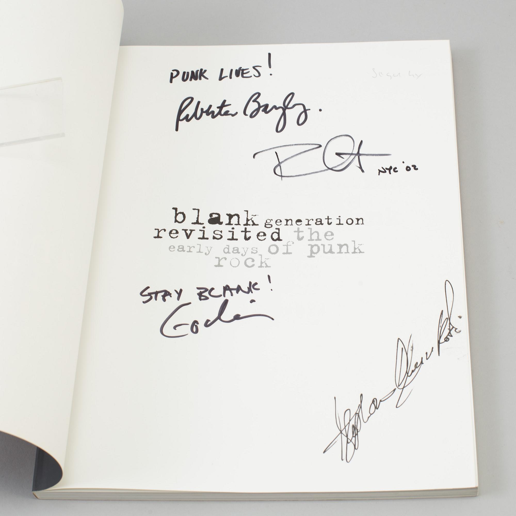 VARIOUS PHOTOGRAPHERS, book, "Blank Generation Revisited the Early Days of Punk Rock", 1997.