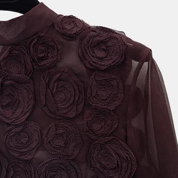 Valentino, a silk blouse, size 4.