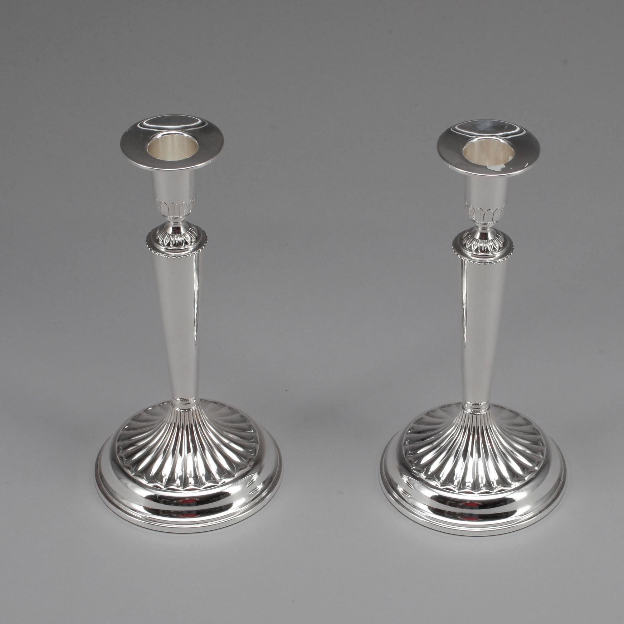 LJUSSTAKAR, silver, ett par, Ceson, Göteborg 1972.