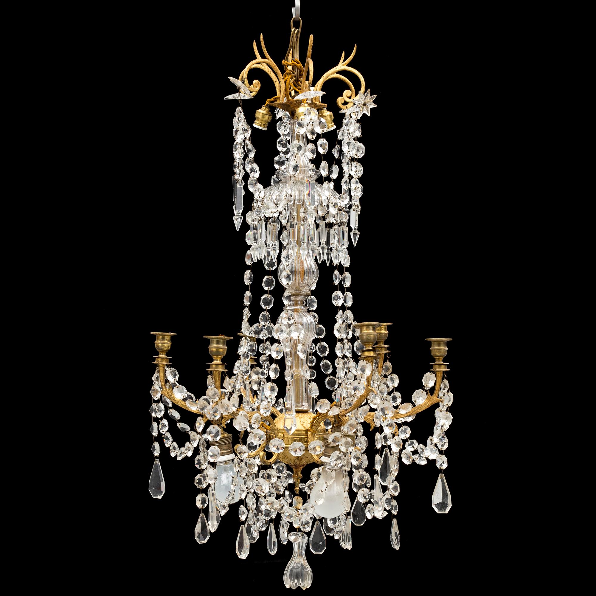 A 19th century Oscarian chandelier.