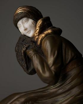 Demetre Chiparus, a patinated bronze and ivory figure "Th Squall", Paris, France 1920's.