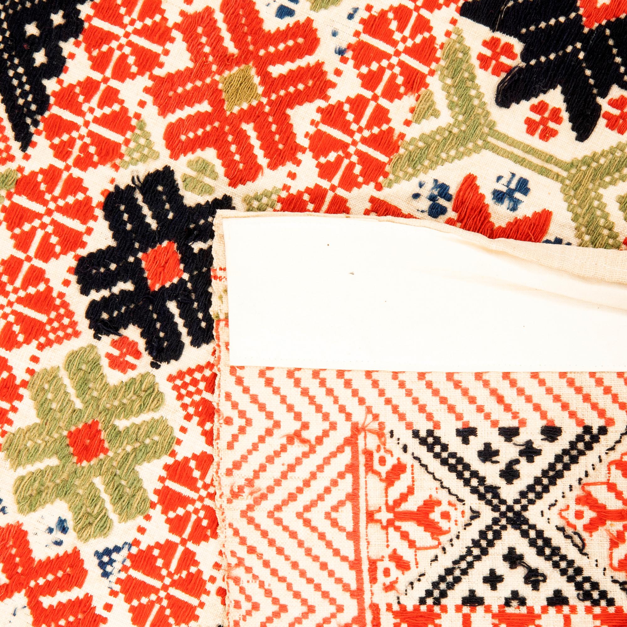 Quilt from Skåne, circa 1900, composed of two sewn together panels, approximately 164x117 cm.