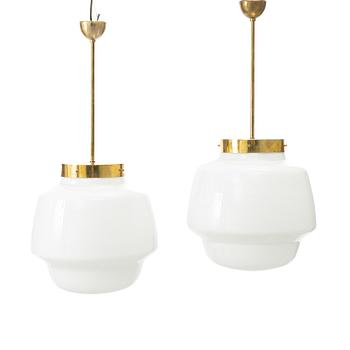 A pair of Swedish Modern ceiling lamps, Sweden, mid20th century.