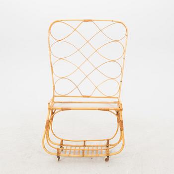 A 1940/50s bamboo and rattan flower table.