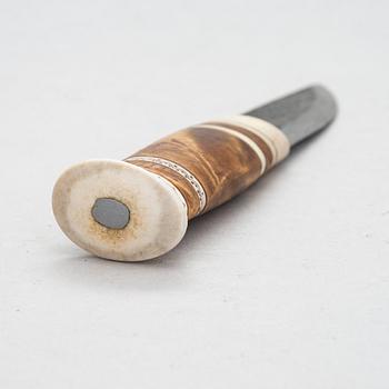 Sami knife / a sami handicraft / duodji knife signed MF, second half of the 20th century.