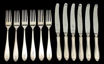 BESTICK, 12 st, silver,"Vasa", GAB, Stockholm, 1900-tal, vikt 450 g .