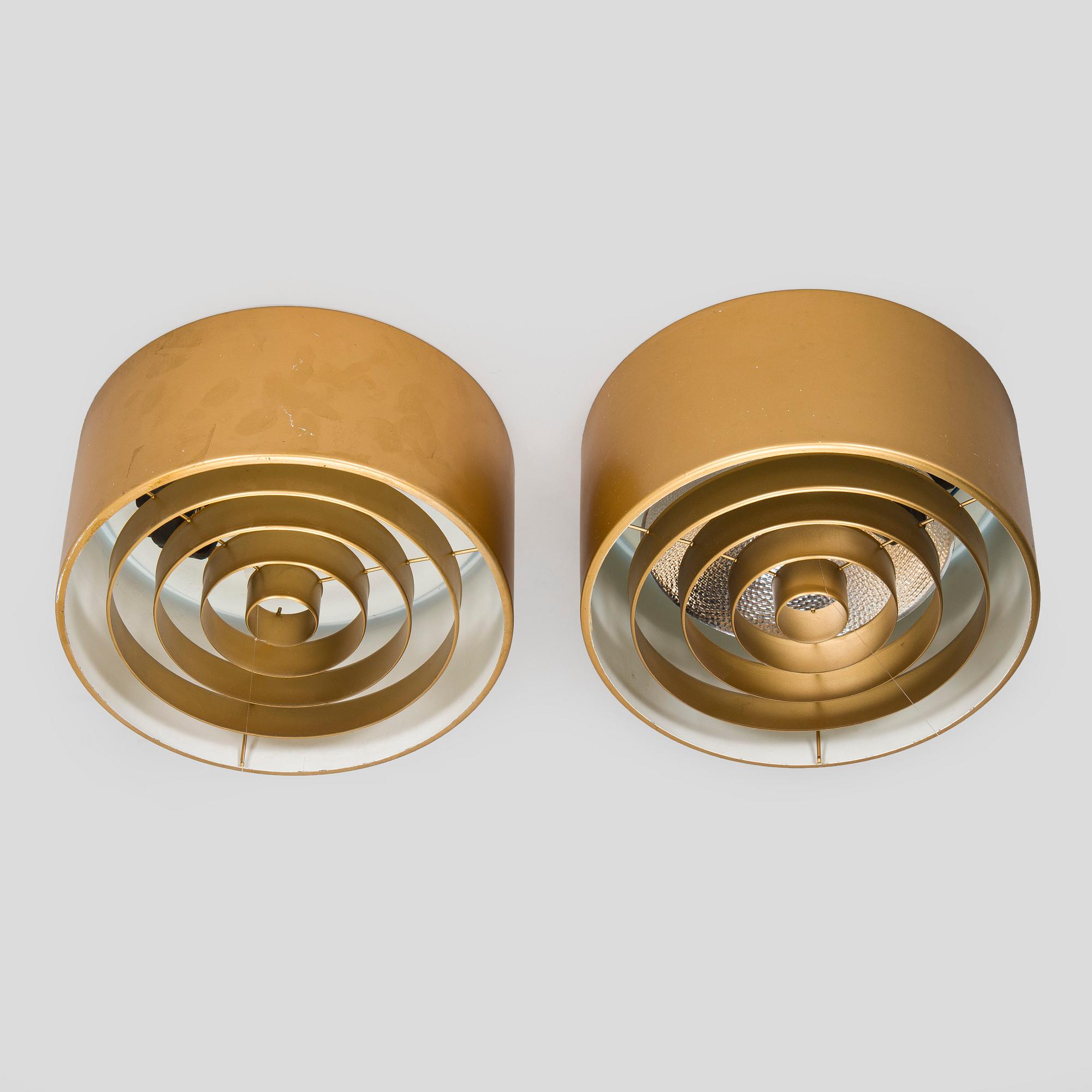 Yki Nummi, kattovalaisimia, 2 kpl, malli 971-135 /25 Stockmann Orno 1970-luku.