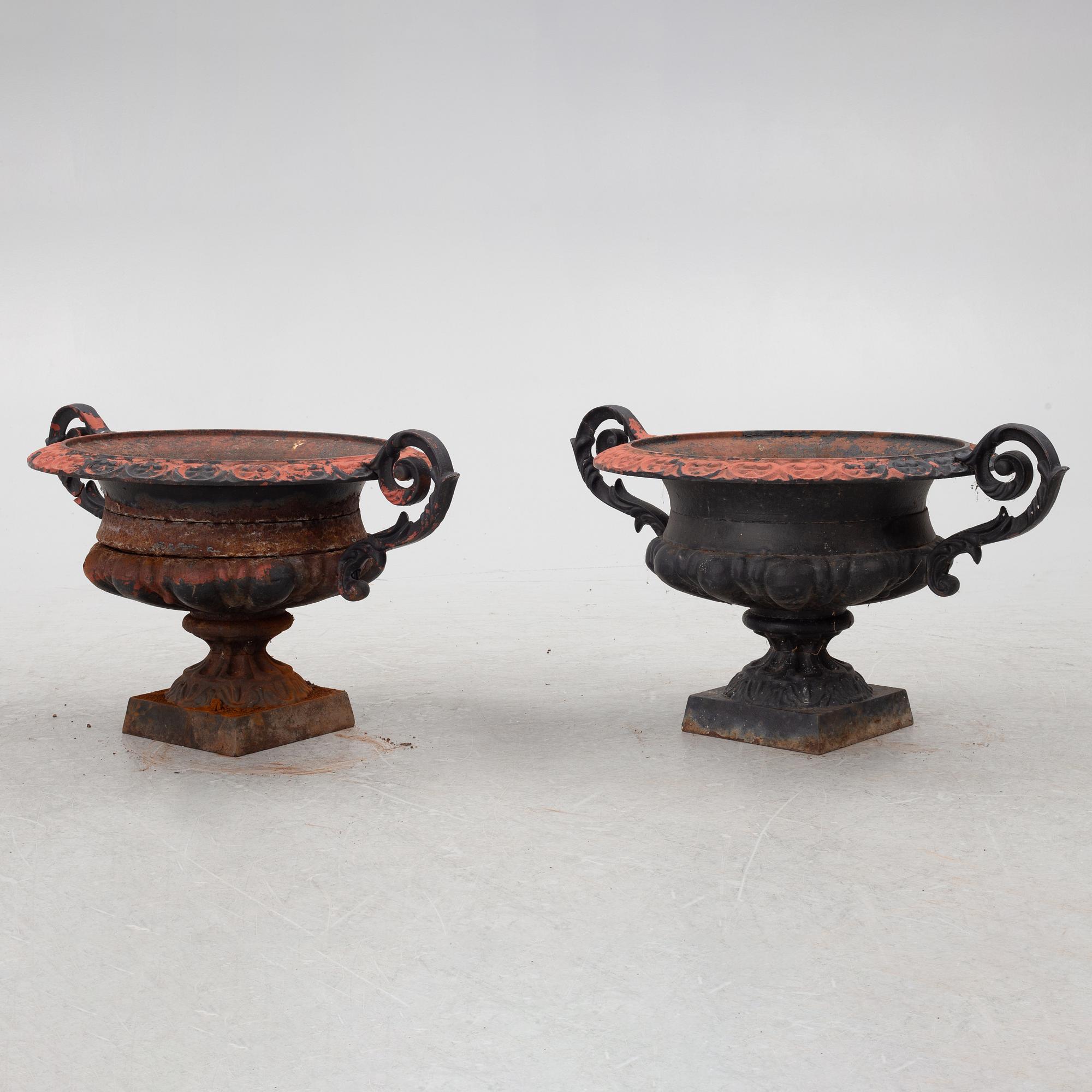 Garden urns, a pair, circa 1900.