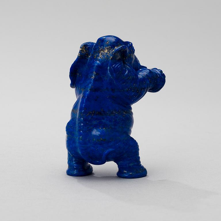 AN ELEPHANT, Alexei Kuzmich Denisov-Uralsky (1863-1926), Russian, early 20th century, lapis lazuli.