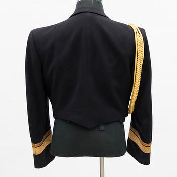 A Finnish naval officer's mess uniform and cape, second half of 20th Century.