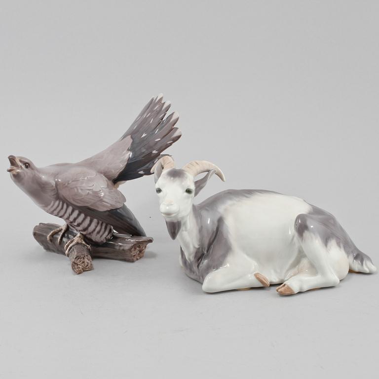 FIGURINER, 2 st, porslin, Royal Copenhagen samt Bing & Gröndahl, 1900-talets andra hälft.