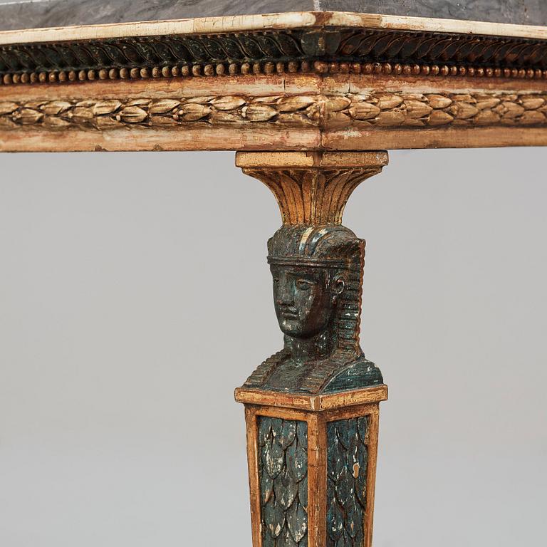 A late Gustavian console table, early 18th century.