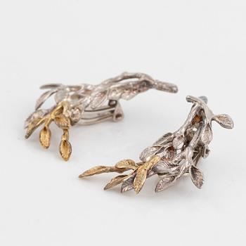 Silver leaf earrings, Etsuko Minowa,