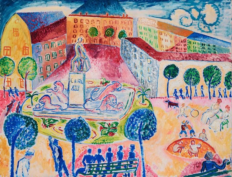 Isaac Grünewald, "Kungsträdgården, i solgasset".