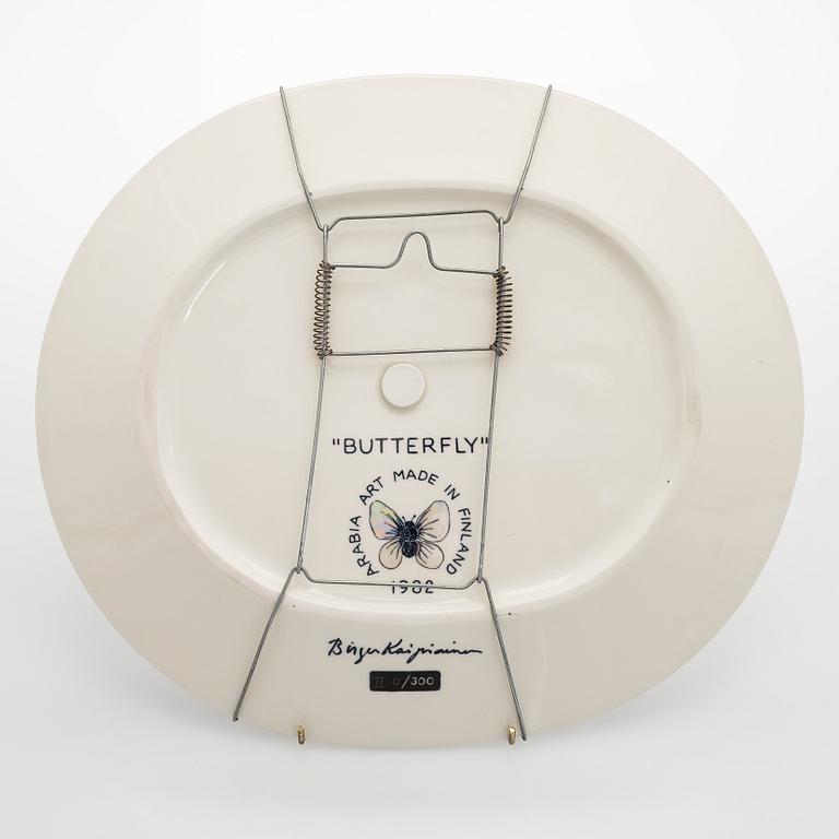 Birger Kaipiainen, a ceramic 'Butterfly' plate for Arabia Art 1982, signed and numbered II 0/300.