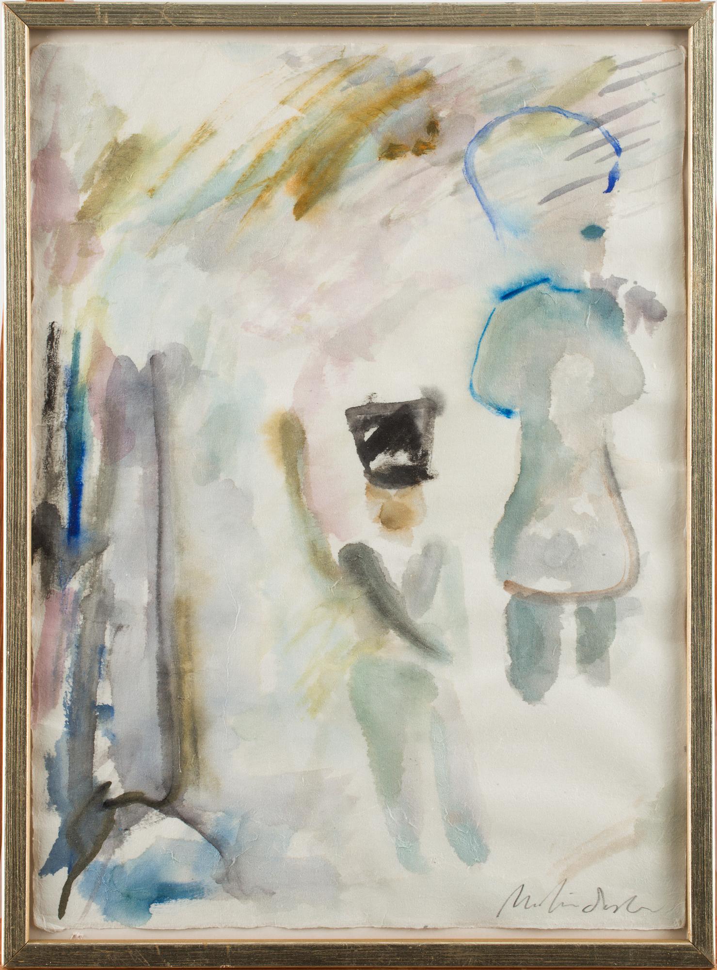 MARTIN DISLER, akvarell, signerad, daterad á tergo 1985.