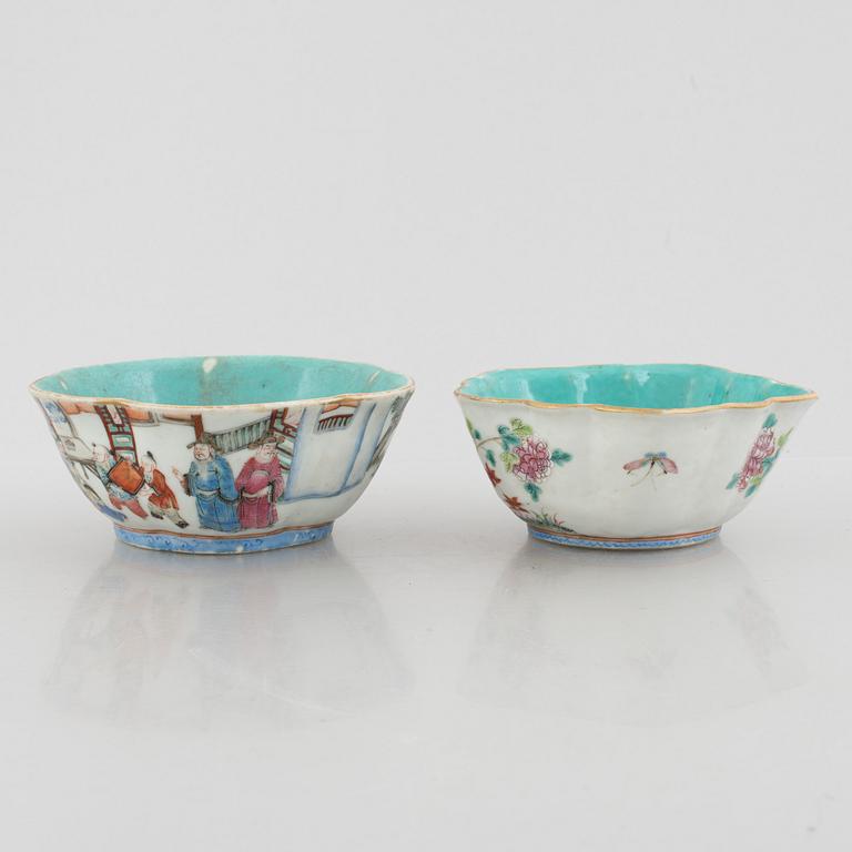 Two Chinese porcelain bowls, late Qing dynasty.