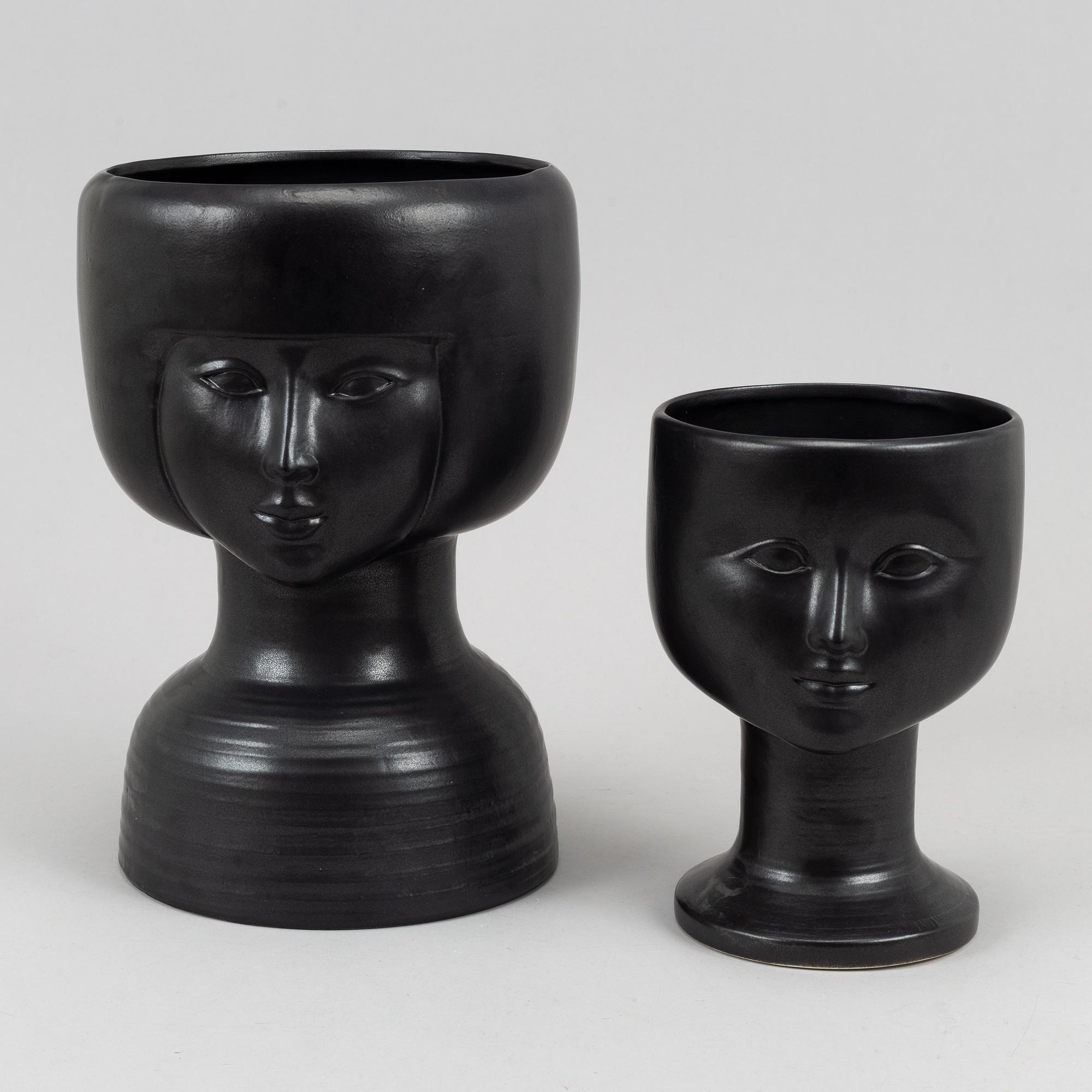 Lisa Larson, two stoneware vase from Gustavsberg.