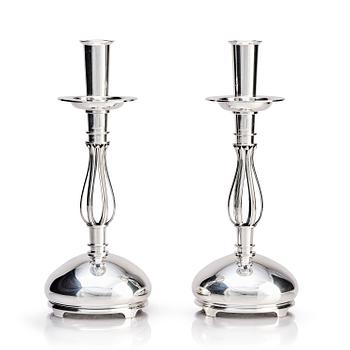 461. Nordisk Silverkonst, a pair of sterling silver candlesticks, Helsingborg 1950.