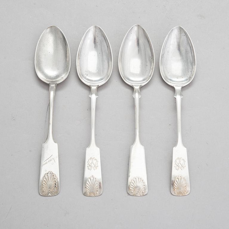 A 46-piece set of shell motif silver cutlery, Finnish manufacturers, 1928-66.